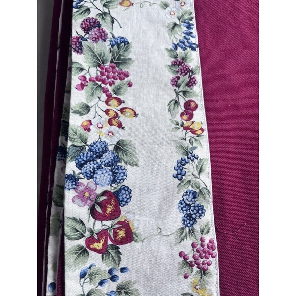 Large Italian Cotton Tablecloth Bordered Fruit R Leami Gigliola Red 68x70 - Picture 3 of 7